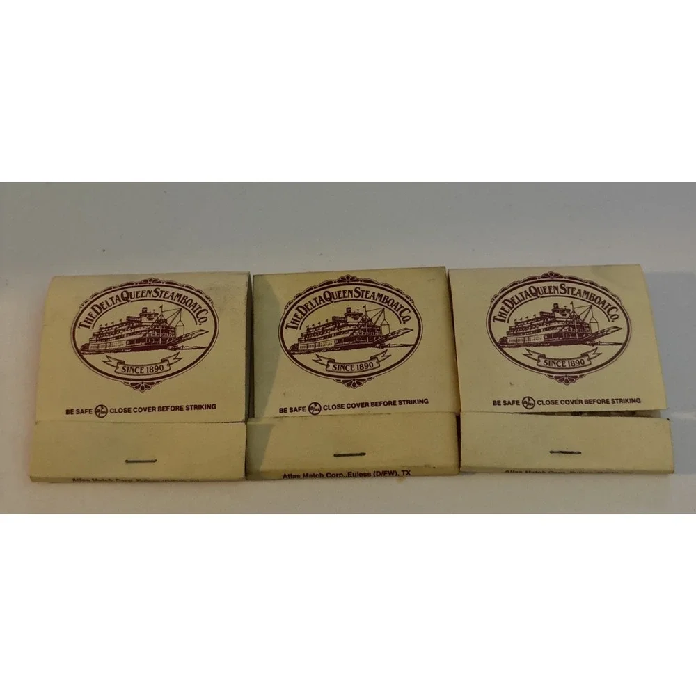 Vintage Steamboats Used 3 Matchbooks‎ Delta Queen Steamboat Company
